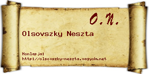 Olsovszky Neszta névjegykártya
